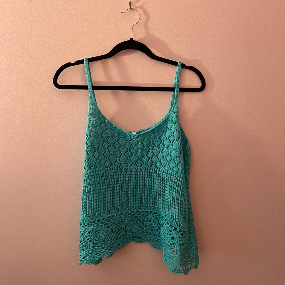 mint green crochet top